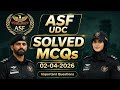 ASF UDC Paper 02 April 2026 (Batch 1) | Complete Solved MCQs | BPS-13 Paper| Full Solved Paper 
