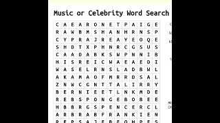 Fun Music & Celebrity Word Search Challenge