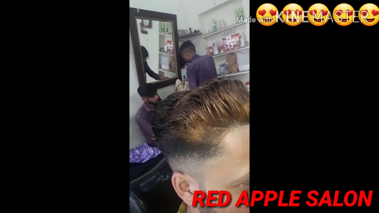 Haircut and Hair color// (RED APPLE SALON AJMER )// YouTube