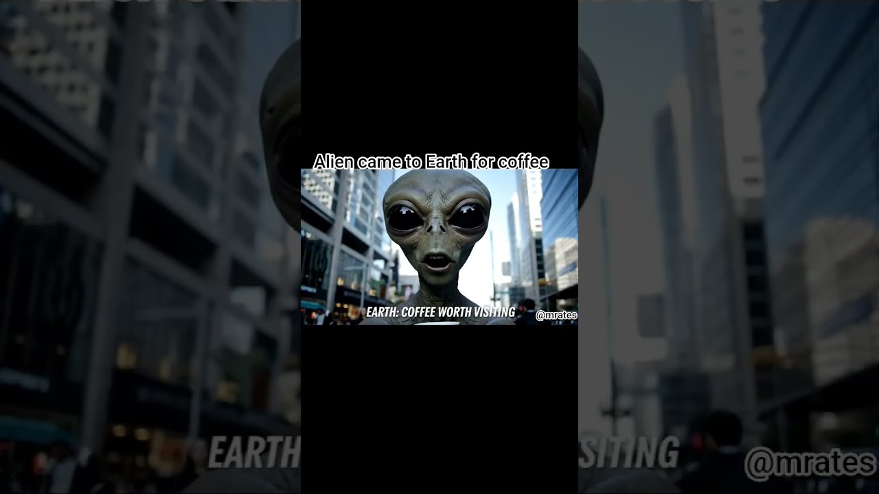 Alien came to Earth for coffee. 