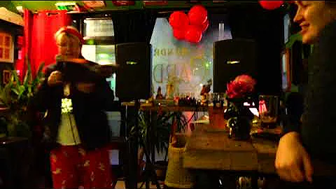 Poet in pyjamas performs Trolly Dolly