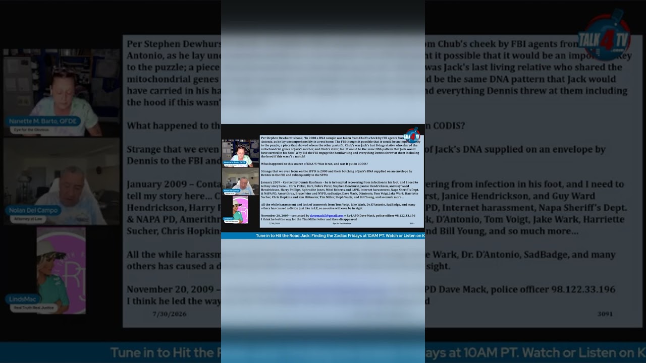 Presenting Zodiac evidence to the FBI: dismissed, then engaged