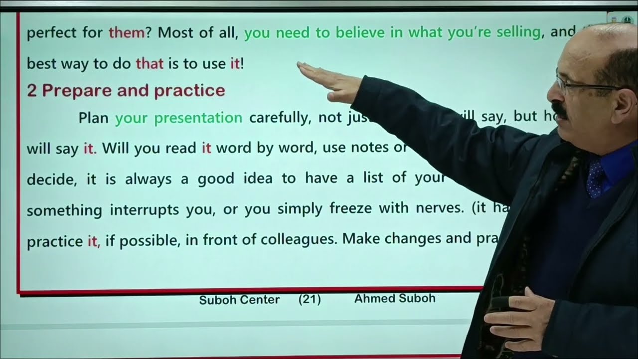 How to make a sales pitch - كيف تقوم باعلان مبيعات - الاستاذ احمد صبح