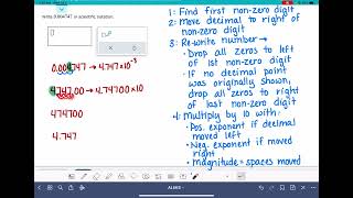 ALEKS: Converting between decimal numbers and numbers written in scientific notation