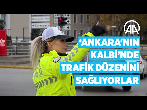 'Ankara'nın kalbi'nde trafik düzenini kadın polisler sağlıyor