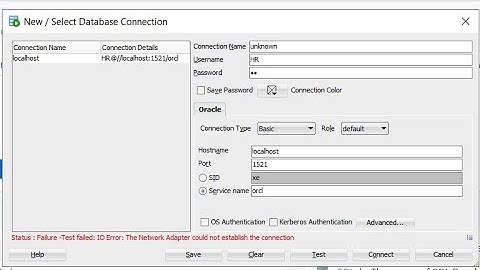 IO Error: Network adapter could not establish the connection/ solved.