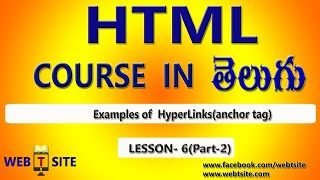 Html tutorial in Telugu-06(part-2)|Html hyperlink Telugu tutorial|HTML hyperlink with image and text