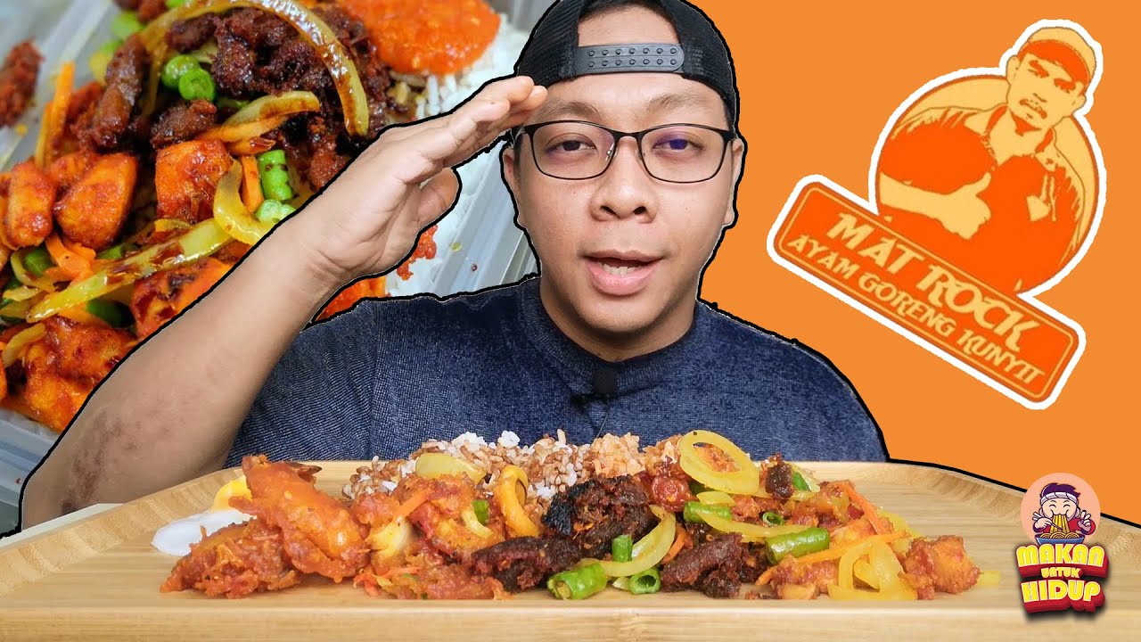 NASI AYAM GORENG KUNYIT MAT ROCK! MAKAN SAMPAI BERPELUH! (Mukbang