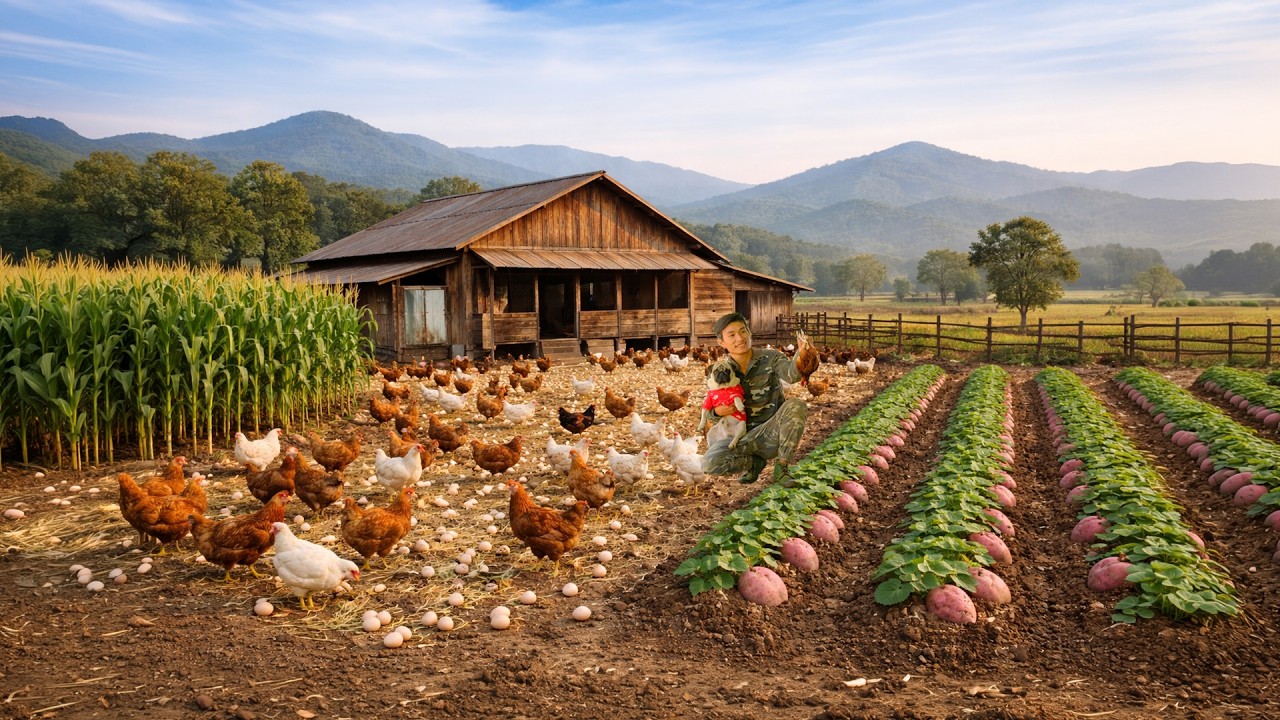 Harvest Chicken And Take It To The Market To Sell – Cook Salt-Baked Chicken With Homegrown Spices
