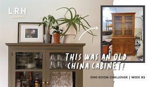 Modern Traditional Glass Cabinet Flip for our Dining Room Makeover! | The One Room Challenge