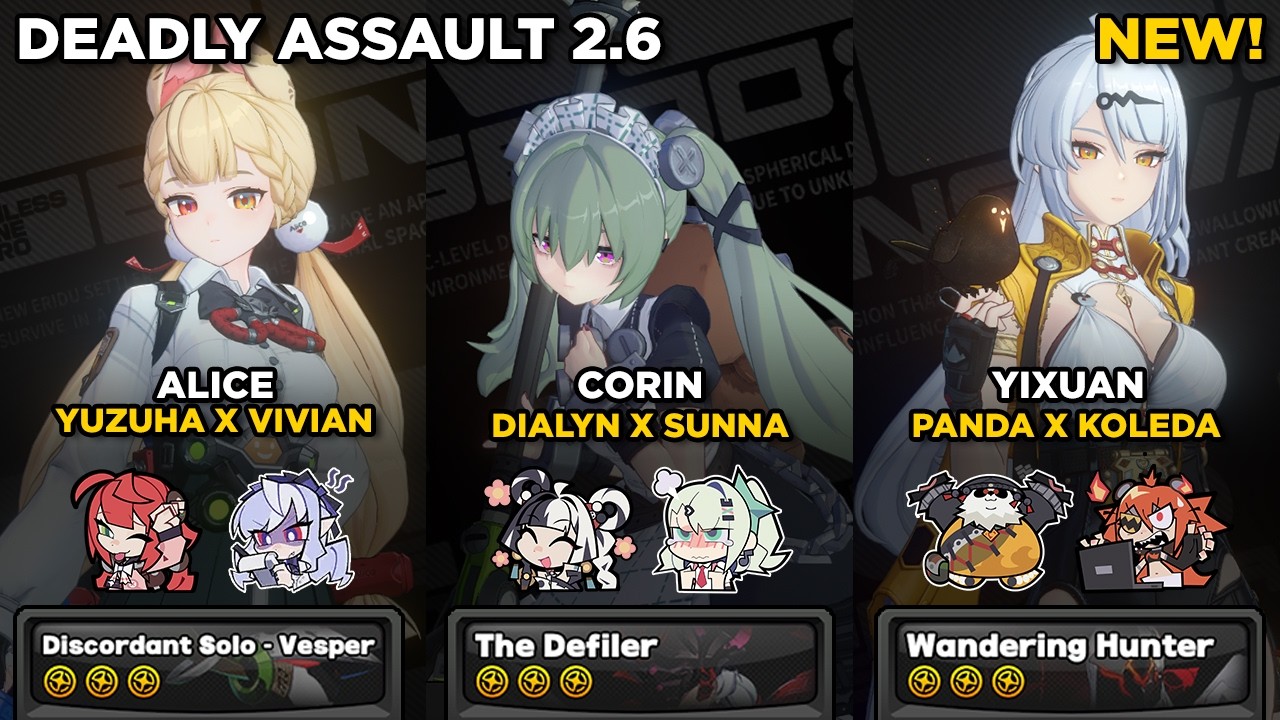 M0 Alice, M6S5 Corin & M0 Yixuan | NEW Deadly Assault 2.6 Cycle 2 | Zenless Zone Zero