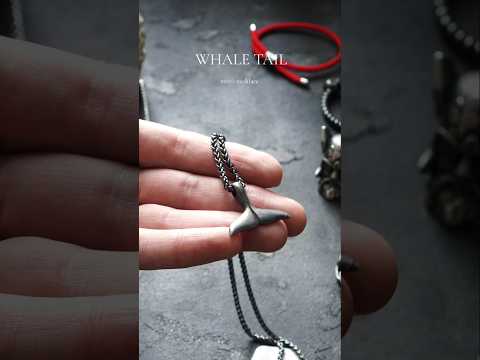 Чоловічий кулон підвіска з ланцюжком WHALE TAIL на шию з медичної сталі під срібло з Хвостом кита, відео 1
