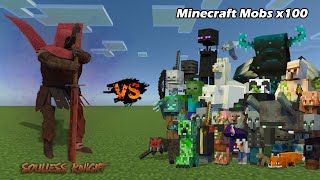 Soulless Knight vs x100 Minecraft Mobs!