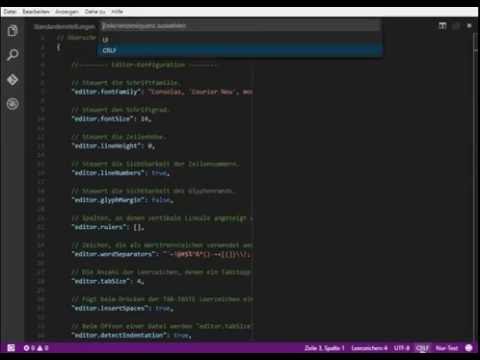 Visual Studio Code von CR LF auf LF für Linux umstellen