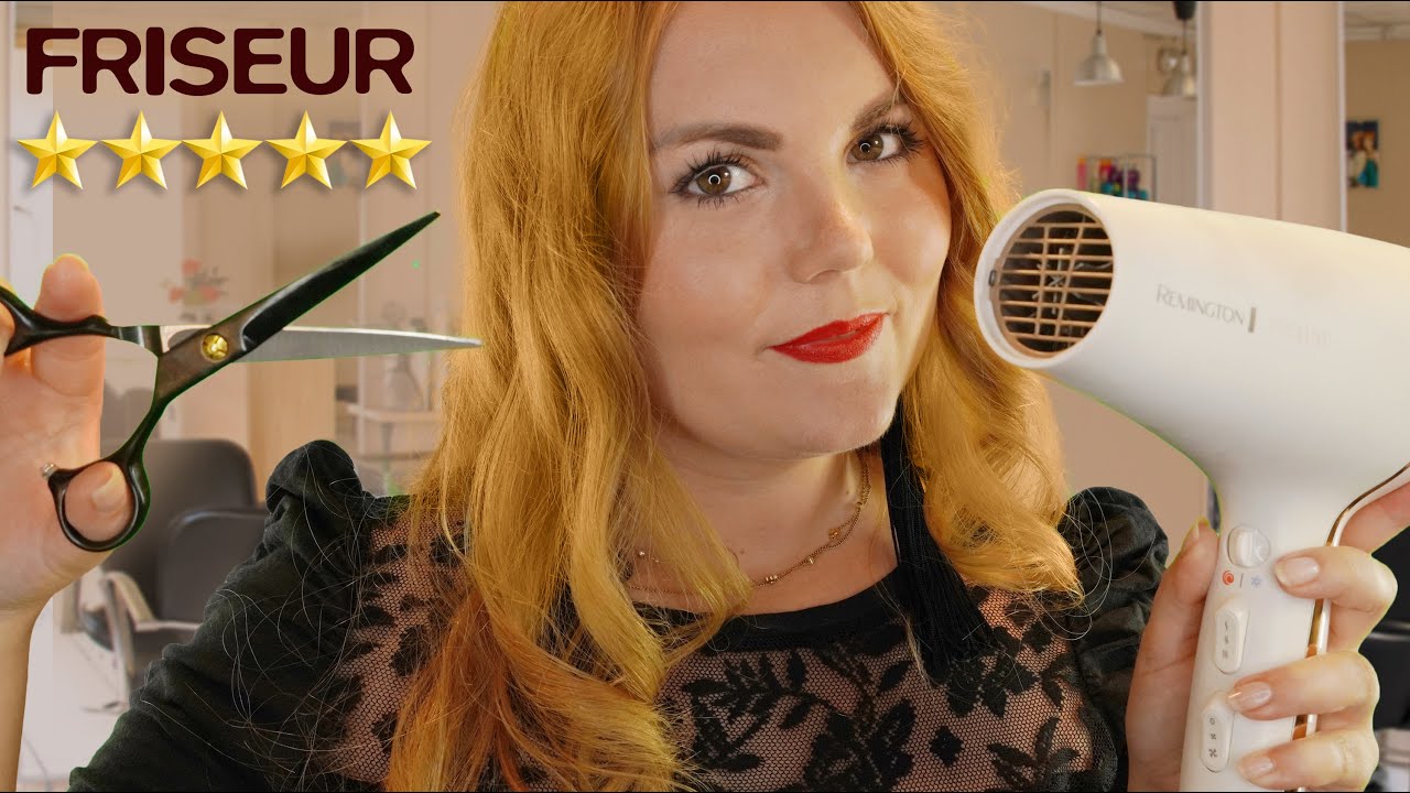 ASMR Deutsch Friseur: 100% realistische Sounds beim Waschen, Schneiden, Brushing & Fönen (Roleplay)