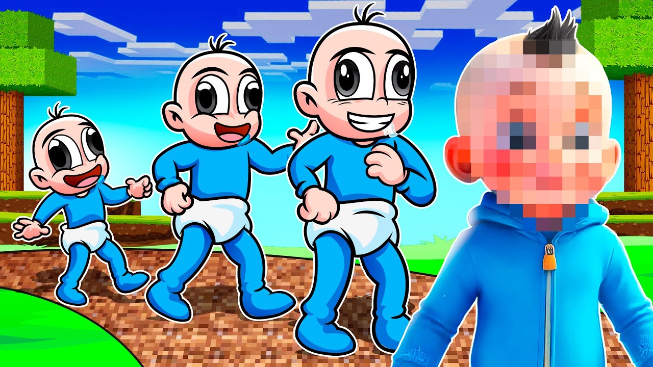 De NACIMIENTO a MUERTE de BEBÉ NOOB REALISTA en Minecraft 😱 MOMENTOS DIVERTIDOS