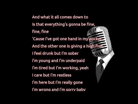 one hand in my pocket the other smoking a cigarette Alanis Morissette