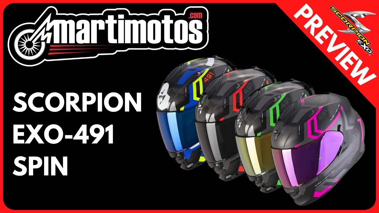 Casque Scorpion Exo-491 Air Spin Noir Vert - Casque Intégral