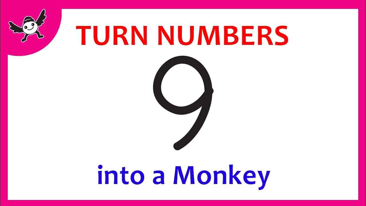How To Turn Number 9 into Cartoon MONKEY – Fun Doodle Art on Paper ✔