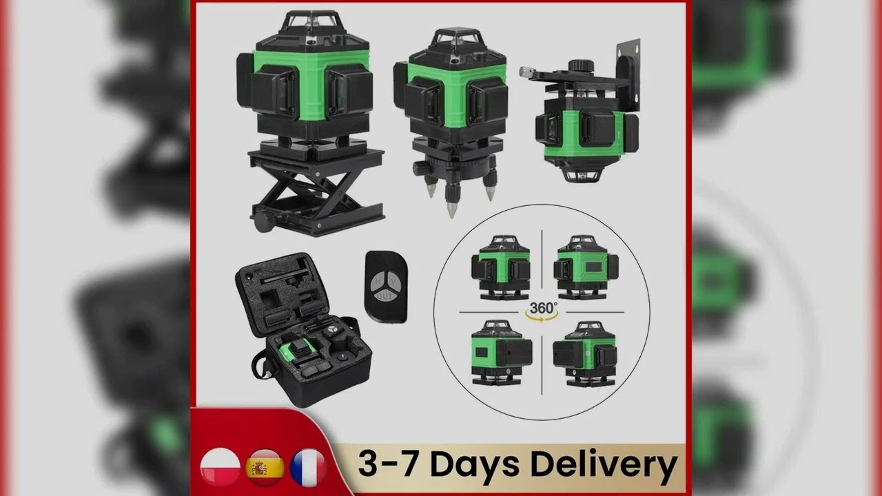 A must-have product! 16/12/8 Lines 4D Laser Level green line SelfLeveling 360 Horizontal And Verti
