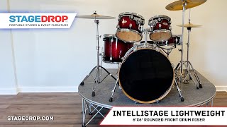 Famous IntelliStage Lightweight 6'x6' Rounded Front Drum Riser - StageDrop Profile