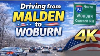 Malden to Woburn Drive 🇺🇸 | Real Massachusetts POV 4K #driving #winter #4k 