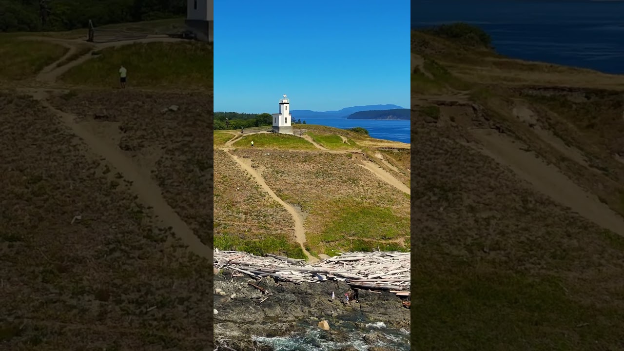 Cattle Point Lighthouse and Park View from DJI Drone | San Juan Island, Washington