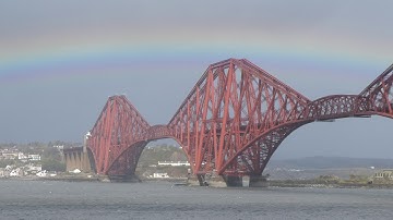 Autumn Rainbow Railway Bridge Firth Of Forth Scotland