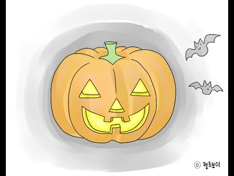 할로윈데이 호박 그리기 How to Draw Halloween Day pumpkin #16