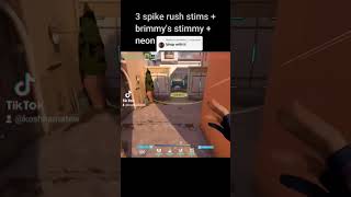 Neon bhop with 3 spike rush stims = faster than lucio #valorant