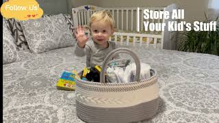 China Newborn Baby Diaper Bag Manufacturers and Suppliers, Cotton Rope  Baby Diaper Caddy Organizer