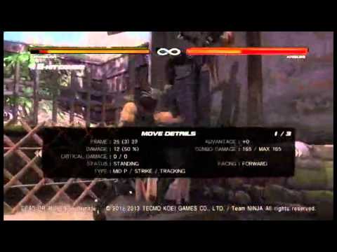 DOA5U Ryu and Ayane 92% Tag Combo