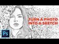 Turn a PHOTO into a realistic Pencil DRAWING in PHOTOSHOP. NEW + improved sketch effect