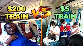 CHINA'S 5 DOLLAR TRAIN VS 200 DOLLAR TRAIN. RIDING BOTH AND SEEING THE DIFFERENCE