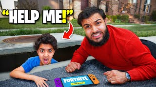 My Little Brother FELL INTO THE SEWER While Playing Fortnite!