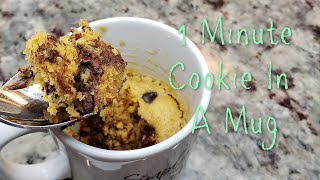 1 MINUTE Microwave Cookie Recipe | Mug Chocolate Chip Cookie | Cookie For One