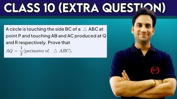 A circle is touching the side BC of a △ABC at point P and touching AB and AC produced at Q and R