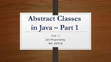 Abstract Classes in JAVA - Part 1||R19 JNTUK JP||Chandrakala Kuruba