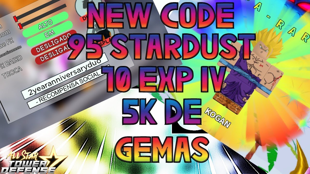 CORRE!!* REVELEI NOVOS CÓDIGOS!! NO ALL STAR TOWER DEFENSE COM 10.000 GEMAS  E 5.000 STARDUST!! 