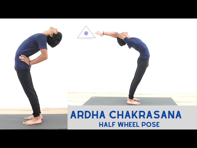 Video of a young Indian woman practicing Ardha Chakrasana pose. 15867735  Stock Video at Vecteezy