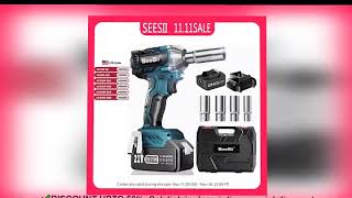 SEESII 3/8inch Cordless Impact Wrench 450N.m Power Impact Gun Electric screenshot 5