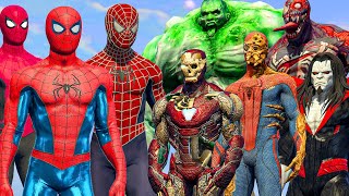 Team Spider Man (No Way Home) Vs Team Zombie | Spiderman, Hulk, Iron Man - What If