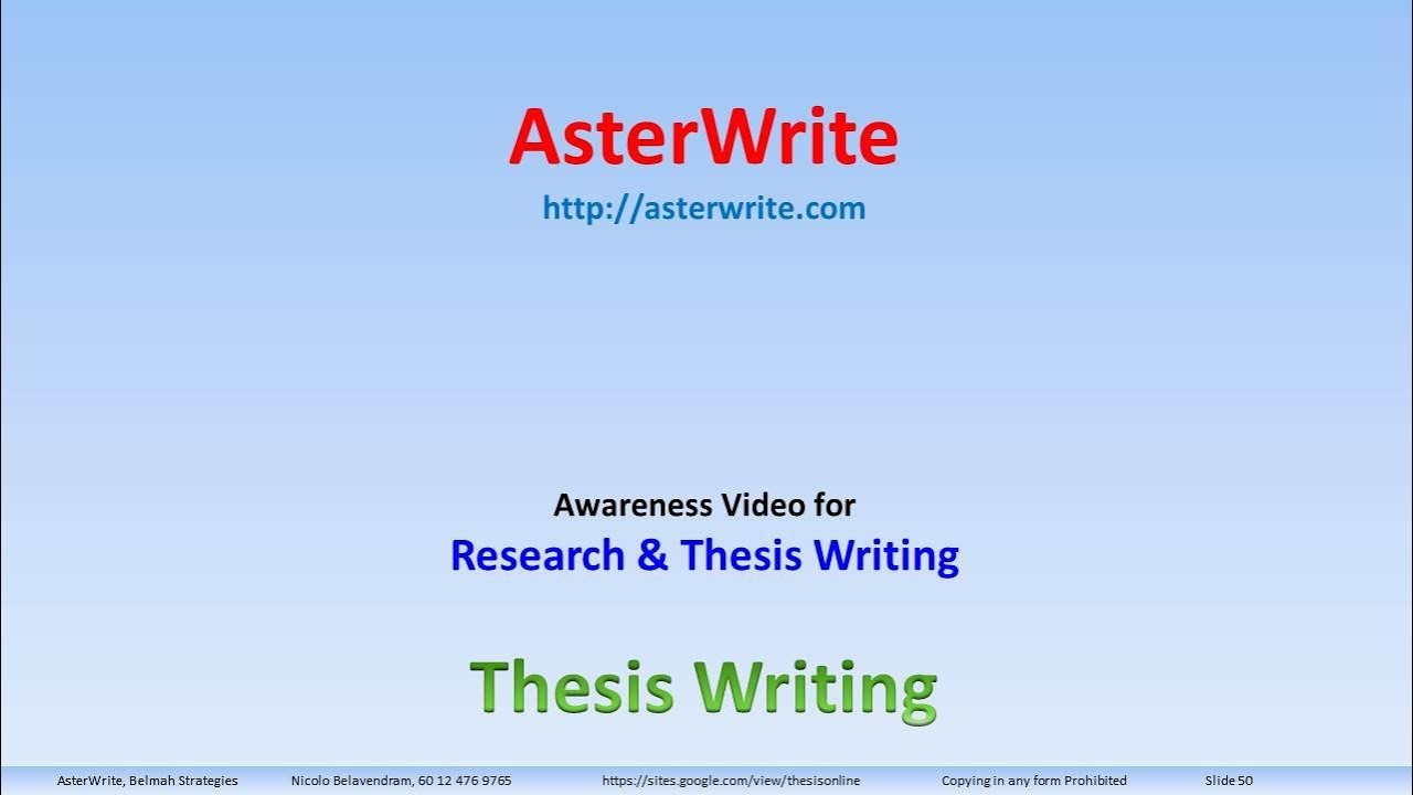 Writing a dissertation for dummies youtube