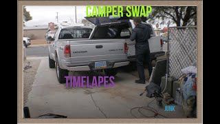 99 Dakota to 04 Camper shell Swap Time Lapes