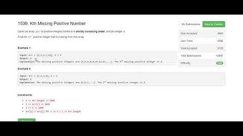 1539. Kth Missing Positive Number | LeetCode | Biweekly Contest 32 | HashSet | Brute Force