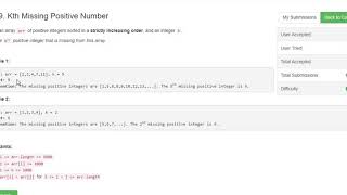 1539. Kth Missing Positive Number | LeetCode | Biweekly Contest 32 | HashSet | Brute Force