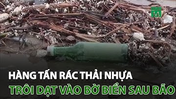 Hàng tấn rác thải nhựa trôi dạt vào bờ biển sau bão | VTC14