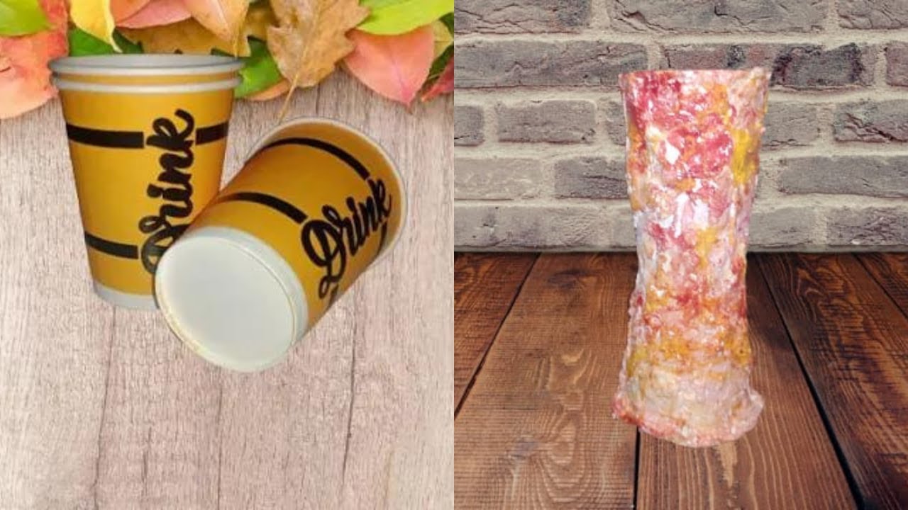 Paper Cup Flower Vase Flower Vase Making with Paper Cup Paper Cup