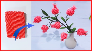 Cách Làm Trái Lựu Từ Xốp Bọc Hoa Quả  / THẢO NGUYÊN HANDMADE