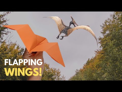 BEST Bat Paper Airplane that Flaps!!! How to Make AeroDactyl — Easy